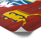 United States License Bord Map 2011 Red Version Poster (Hoek)