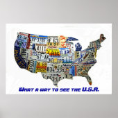 United States License Bord Map Poster (Voorkant)