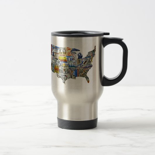 United States License Bord Map Travel Mug Reisbeker (Rechts)