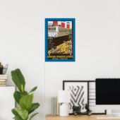 United States Line, Leviathan in Dock Poster (Thuiskantoor)