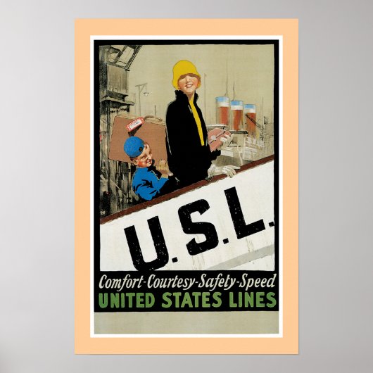 United States Line U.S.L. Poster (Voorkant)