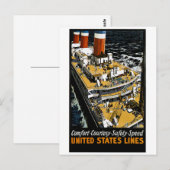 United States Lines Comfort met veiligheidssnelhei Briefkaart (Voorkant / Achterkant)