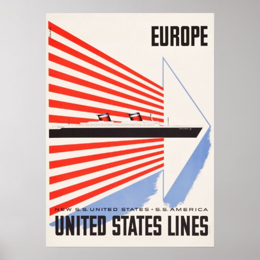United States Lines Travel Poster (Voorkant)