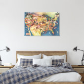 United States Map - American Farming & Agriculture Canvas Afdruk (Insitu (Slaapkamer))
