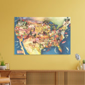 United States Map - American Farming & Agriculture Canvas Afdruk (Insitu (Woonkamer))