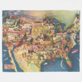 United States Map - American Farming & Agriculture Fleece Deken (Voorkant (Horizontaal))