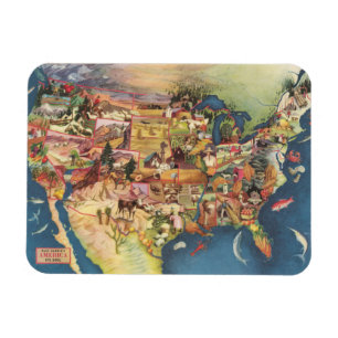 United States Map - American Farming & Agriculture Magneet