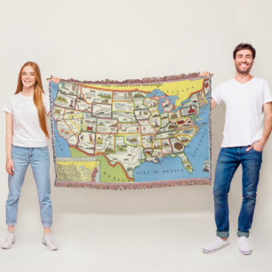 United States Map - Amerikaans erfgoed Deken