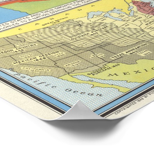 United States Map - Amerikaans erfgoed Poster (Hoek)