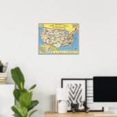 United States Map - Amerikaans erfgoed Poster (Thuiskantoor)