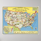 United States Map - Amerikaans erfgoed Poster (Voorkant)