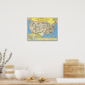 United States Map - Amerikaans erfgoed Poster (Keuken)