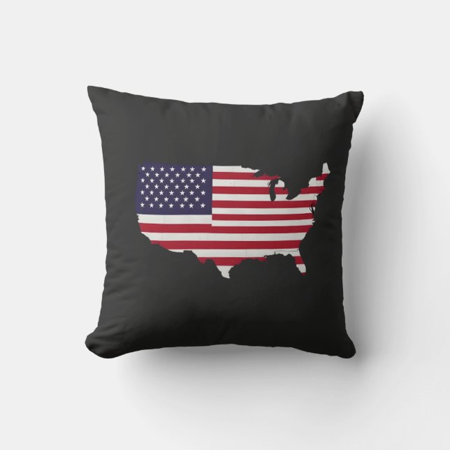 United States Map Filled with American Flag Kussen (Voorkant)
