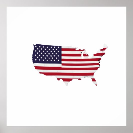 United States Map Filled with American Flag Poster (Voorkant)