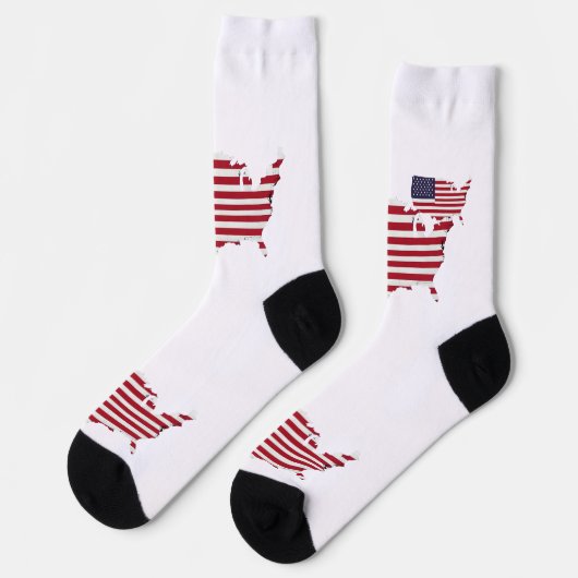 United States Map Filled with American Flag Sokken (Links)