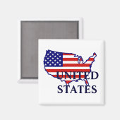 United States Map Flag Magnet (Voorkant / Achterkant)