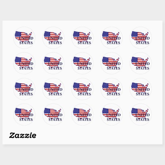 United States Map Flag Sticker (Vel)