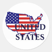 United States Map Flag Sticker (Voorkant)