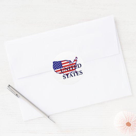 United States Map Flag Sticker (Envelop)