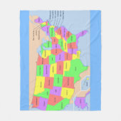 United States Map Fleece Blanket (Voorkant)
