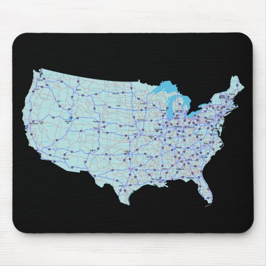 United States Map Mousepad Muismat (Voorkant)