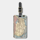 United States Map Ship the Skyway via Air Express Bagagelabel (Voorkant verticaal)