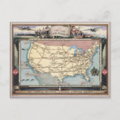 United States Map Ship the Skyway via Air Express Briefkaart (Voorkant)