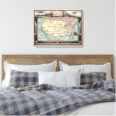 United States Map Ship the Skyway via Air Express Canvas Afdruk (Insitu (Slaapkamer))