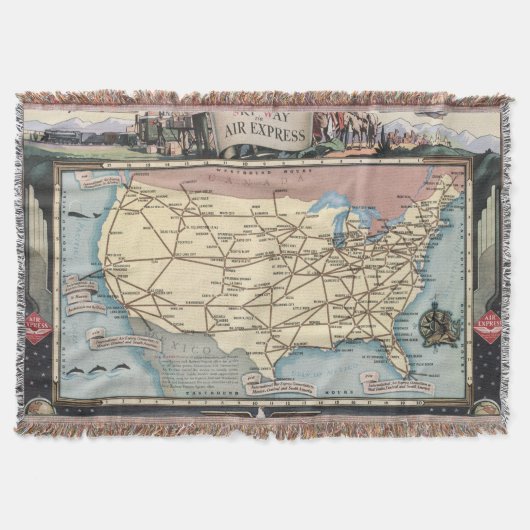 United States Map Ship the Skyway via Air Express Deken (Voorkant)