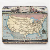 United States Map Ship the Skyway via Air Express Muismat (Voorkant)