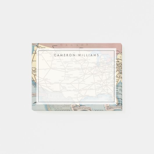 United States Map Ship the Skyway via Air Express Post-it® Notes (Voorkant)