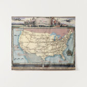 United States Map Ship the Skyway via Air Express Wandkleed (Voorkant (horizontaal))