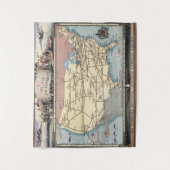 United States Map Ship the Skyway via Air Express Wandkleed (Voorkant)