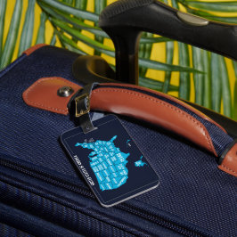 United States Map Teal Minimal Design Bagagelabel