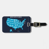 United States Map Teal Minimal Design Bagagelabel (Voorkant horizontaal)