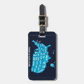 United States Map Teal Minimal Design Bagagelabel (Voorkant verticaal)