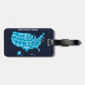 United States Map Teal Minimal Design Bagagelabel (Achterkant horizontaal)
