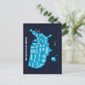 United States Map Teal Minimal Design Briefkaart (Staand voorkant)