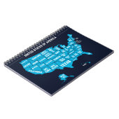 United States Map Teal Minimal Design Notitieboek (Linkerzijde)