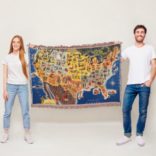 United States Map - Vacation and Play Deken