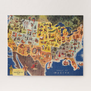 United States Map - Vacation and Play Legpuzzel