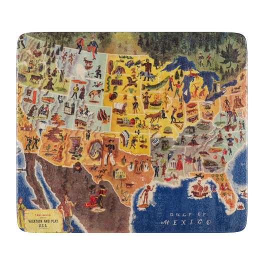 United States Map - Vacation and Play Snijplank (Voorkant)
