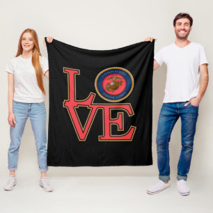 United States Marine Corps Love Fleece Deken