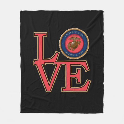 United States Marine Corps Love Fleece Deken (Voorkant)