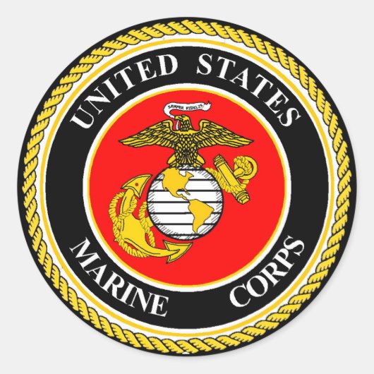 UNITED STATES MARINE CORPS RONDE STICKER (Voorkant)