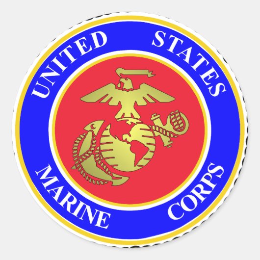 United States Marine Corps Ronde Sticker (Voorkant)