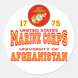 United States Marine Corps University Afghanistan Ronde Sticker
