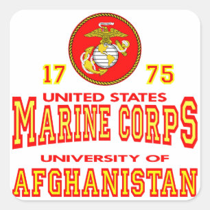 United States Marine Corps University Afghanistan Vierkante Sticker