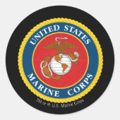United States Marines | Zeevaartzegel 1 Ronde Sticker (Voorkant)