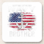 United States Navy Brother With American Flag Gift Bier Onderzetter<br><div class="desc">United States Navy Brother With American Flag Gift</div>